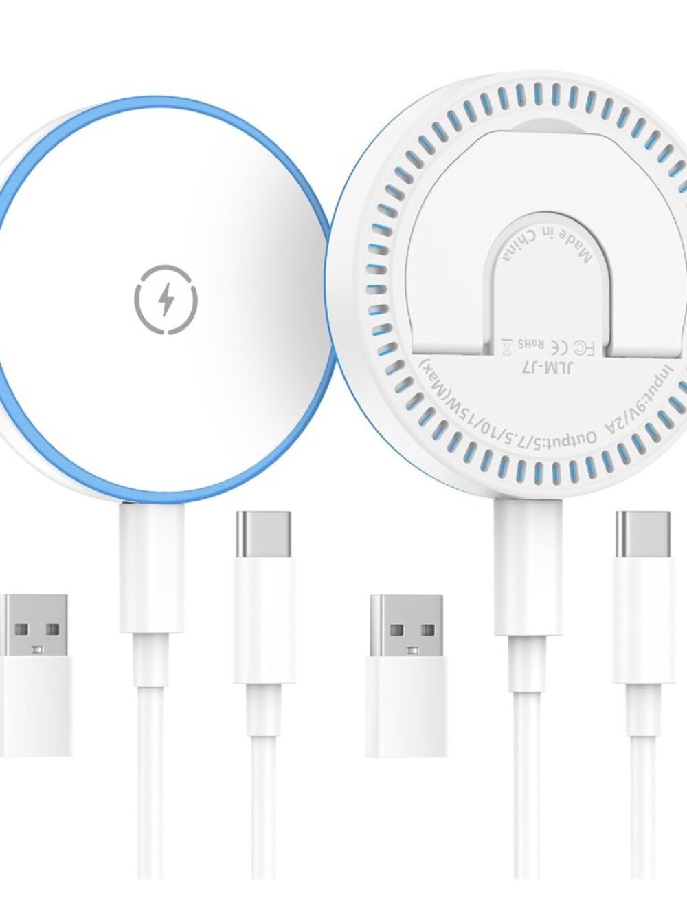 MagSafe Charger 2 Pack, 15W Magnetic Wireless Charger Fast Charging with Foldabl
